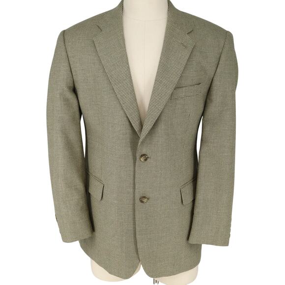 Brooks Brothers Other - Brooks Brothers 346 Sport Coat Men 43R Silk Wool Linen Beige Houndstooth Jacket